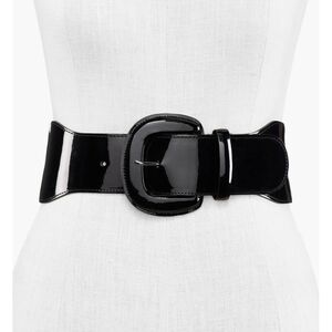Lauren Ralph Lauren Black Patent Leather Waist Cincher Belt Sz S Fits S/M